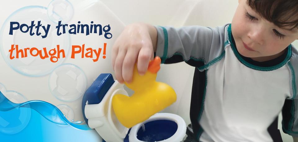 Potty Duck Potty Training Toy - Squirting Rubber Duck With Flushing Toy Toilet and Potty Training Tips